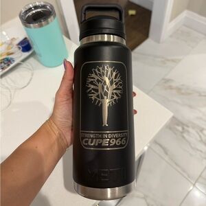 YETI Black and Silver Insulated Bottle